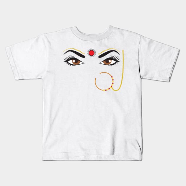 Bindhi Indian Desi Culture Girly traditional Nose Ring Pin Kids T-Shirt by alltheprints